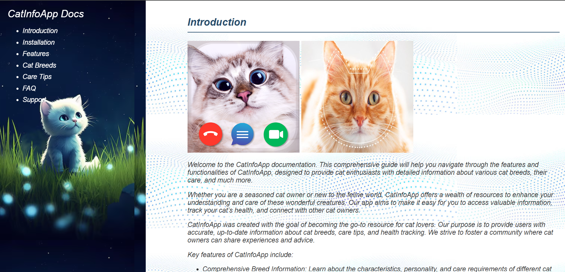 Cat Information Website